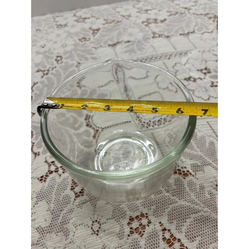 Fire-King for Sunbeam Clear Glass Mixing Bowl with Pour Spout Vintage USA Made